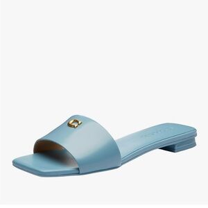 Coach Sculpt C leather Flat Sandal- NWT